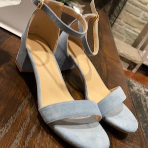 NWT Dusty Blue Block Heels